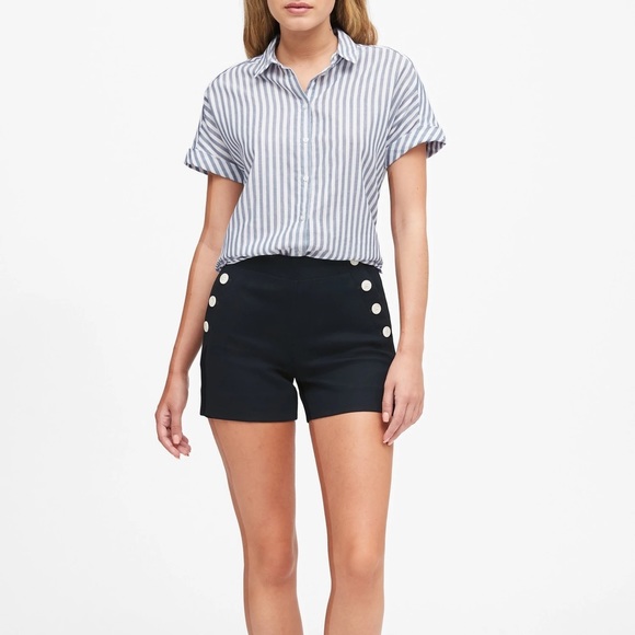 NWT Banana Republic Cotton Roll-Cuff Shirt - Picture 4 of 6